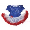 American's Birthday Royal Blue Baby Bodysuit White Red Pettiskirt & Sparkle Rhinestone Red White Cute Print JS4540